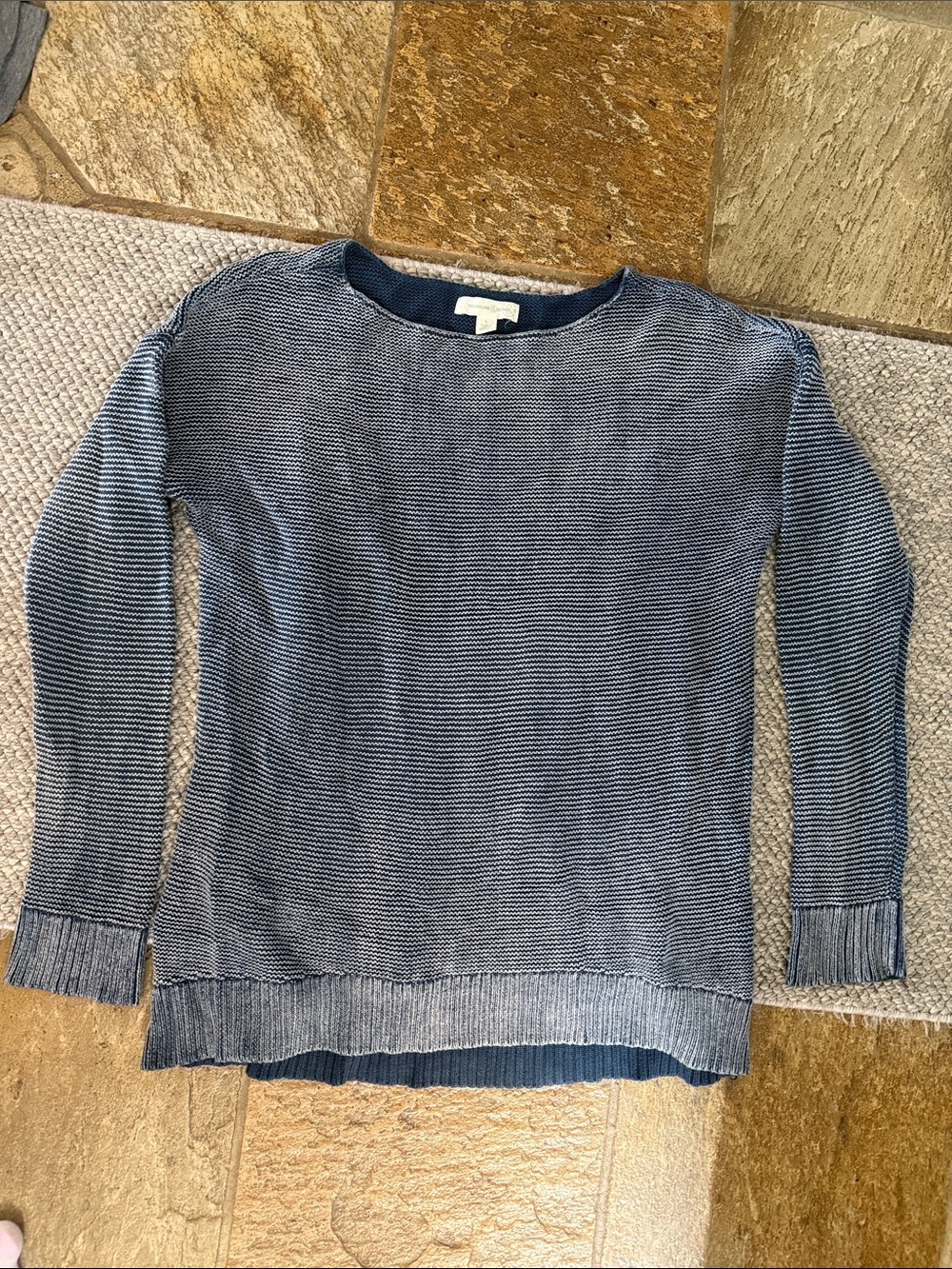 Treasure & Bond Navy and White Striped Crewneck Sweater